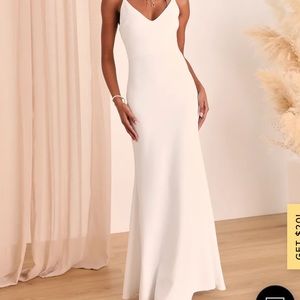 Lulu's Infinite Glory White Maxi Dress